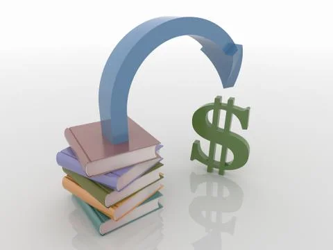 Earnings From Knowledge, 3D Render Stock Illustration