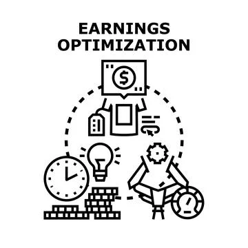 Earnings optimization process maximizing business profit strategy Stock Illustration