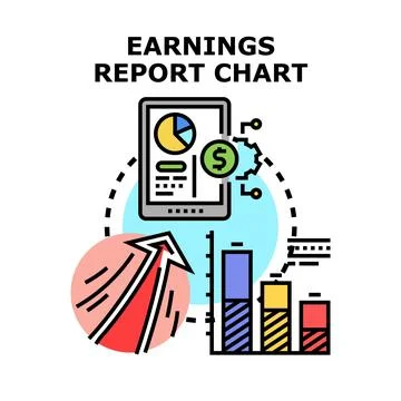 Earnings report chart vector illustration concept Stock Illustration