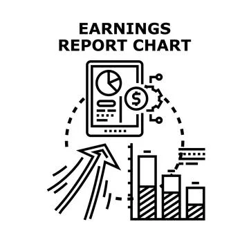 Earnings report chart vector illustration concept Stock Illustration