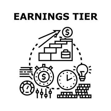 Earnings tier vector concept achieving financial growth Stock Illustration