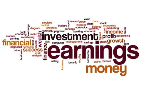 Earnings word cloud Stockillustratie