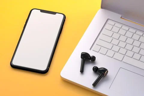 Earphone and device Stock Illustration