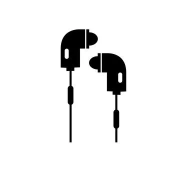Earphone vector glyph flat icon Illustrazione stock
