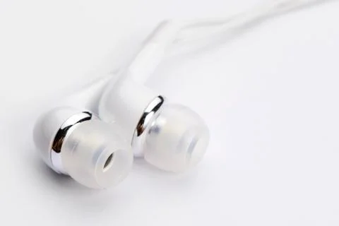 Earphone on white background Stock Photos