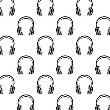 Earphones audio devices pattern background イラスト素材