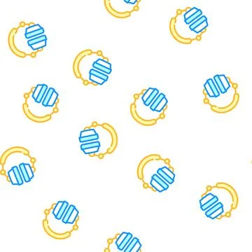 Earphones device vector seamless pattern sign Illustrazione stock