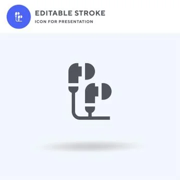 Earphones icon vector, filled flat sign, solid pictogram isolated on white, l イラスト素材