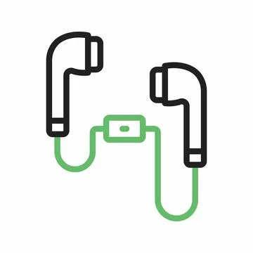 Earphones icon vector image. Stock Illustration