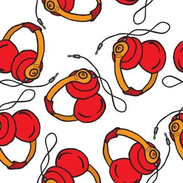 Earphones pattern Stock Illustration