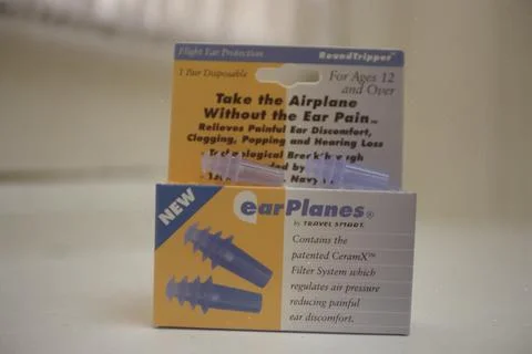Earplanes Which Are Designed To Solve The Problems Of Ear Noise And Pain While F Stockfoto's