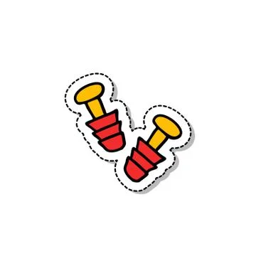 Earplug doodle icon, vector illustration Stock Illustration