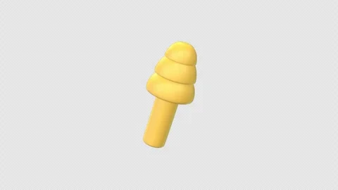 Earplug Rotating on a Transparent Background. Seamless Loop. Earplugs 3D. 4K Stock Footage 302440120