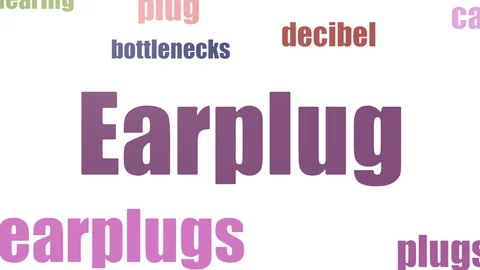 Earplug Tag Cloud Animated On White Background Stock Footage 107224080