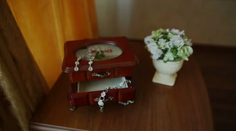 Еarring and Bracelet on Wedding Video stock 33981646
