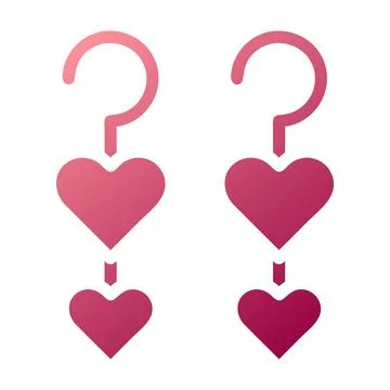 Earring flower love icon solid gradient red colour mother day symbol illust.. 库存插图