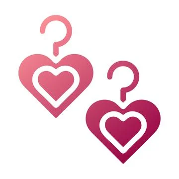 Earring flower love icon solid gradient red colour mother day symbol illust.. 库存插图