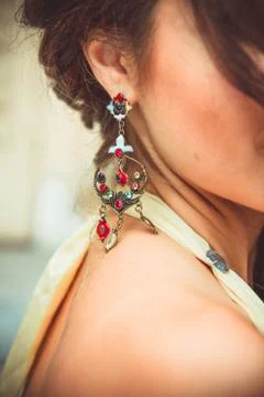 The earring girl Stock Photos