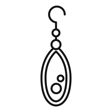 Earring icon, outline style Stock Illustration