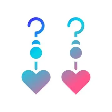 Earring love icon solid gradient red purple blue colour mother day symbol i.. 库存插图