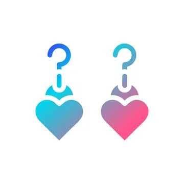 Earring love icon solid gradient red purple blue colour mother day symbol i.. 库存插图