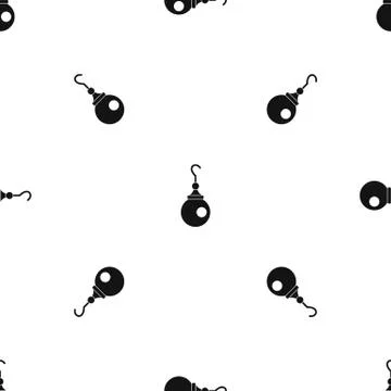 Earring pattern seamless black Illustrazione stock
