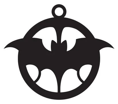 Earrings with bat laser cut イラスト素材