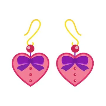 Earrings beautiful accessory isolated vector イラスト素材