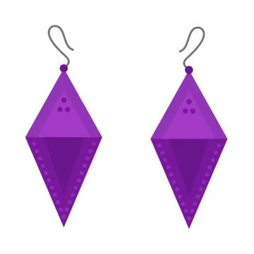 Earrings beautiful accessory isolated vector イラスト素材