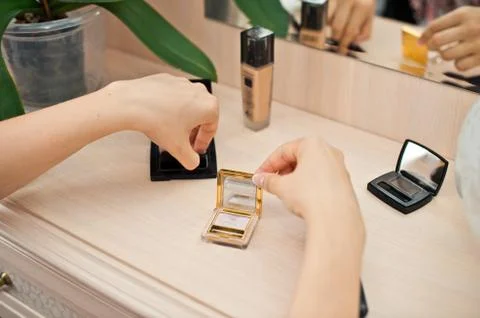 Earrings in a box. Stock Photos