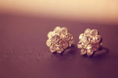 Earrings with crystals Stock Photos