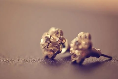 Earrings with crystals Stock Photos