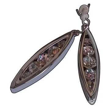Earrings with diamonds Stock Illustration