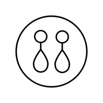 Earrings. Icon. Editable Thin line. Vector illustration. Stock Illustration