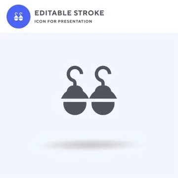 Earrings icon vector, filled flat sign, solid pictogram isolated on white, logo 스톡 일러스트
