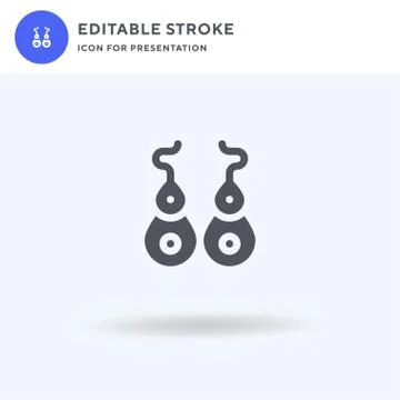 Earrings icon vector, filled flat sign, solid pictogram isolated on white, logo イラスト素材