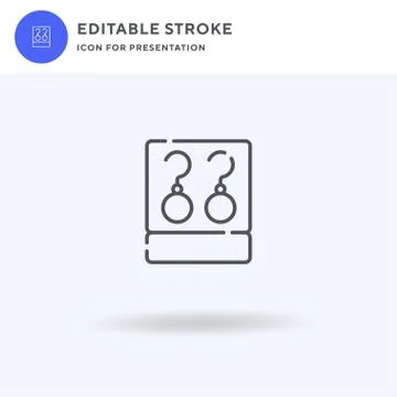 Earrings icon vector, filled flat sign, solid pictogram isolated on white, logo 스톡 일러스트