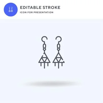 Earrings icon vector, filled flat sign, solid pictogram isolated on white, logo イラスト素材