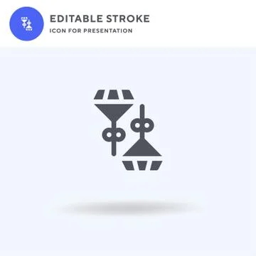 Earrings icon vector, filled flat sign, solid pictogram isolated on white, logo 스톡 일러스트