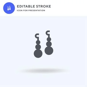 Earrings icon vector, filled flat sign, solid pictogram isolated on white, logo Stock Illustration