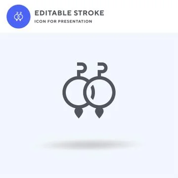 Earrings icon vector, filled flat sign, solid pictogram isolated on white, logo Stock Illustration