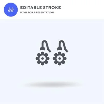 Earrings icon vector, filled flat sign, solid pictogram isolated on white, logo Stock Illustration