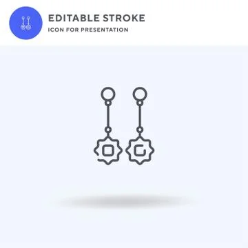 Earrings icon vector, filled flat sign, solid pictogram isolated on white, logo イラスト素材