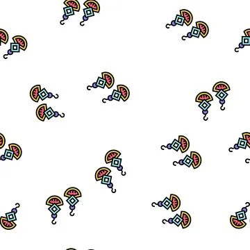 Earrings jewellery vector seamless pattern Stock Illustration