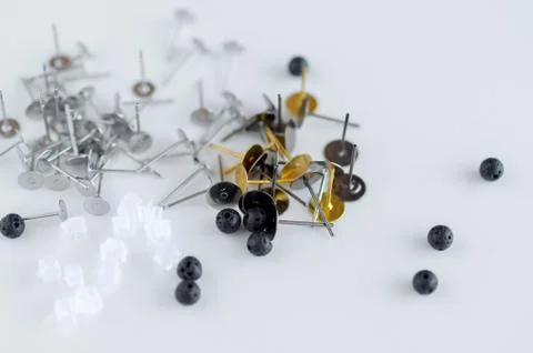 Earrings making accessories Stock Photos