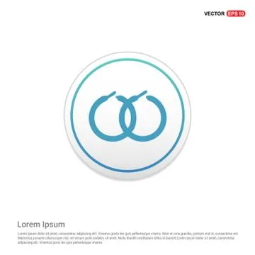 Earrings pair Icon, - white circle button Stock Illustration