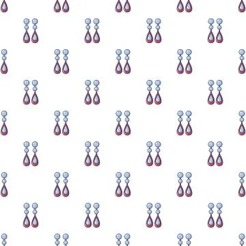 Earrings with pearls pattern seamless Stock Illustration