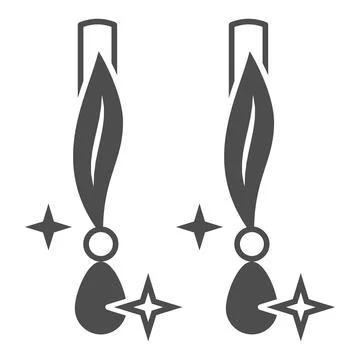 Earrings with precious stones solid icon, 8 March concept, Women accessories イラスト素材