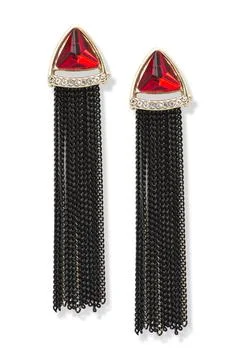 Earrings with ruby isolated on white Stock Photos