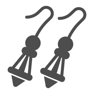 Earrings solid icon, Mother day concept, jewelry sign on white background Stockillustratie